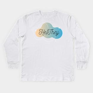 He / They Pronoun Kids Long Sleeve T-Shirt